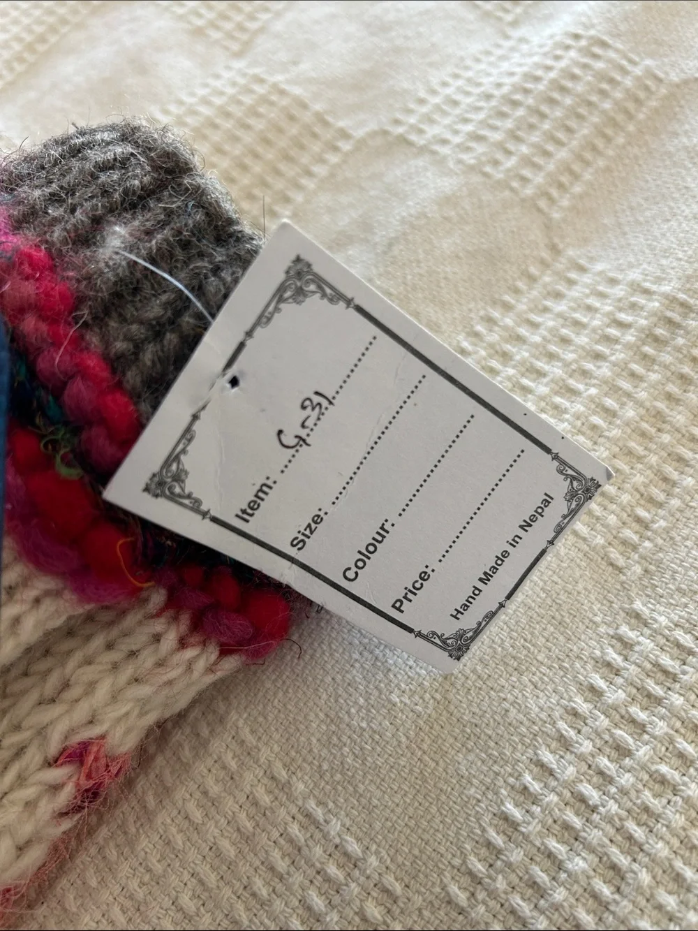 100% Wool Knitted Hand Warmers Colourful Fingerless Silk Hippy Boho Gloves sm